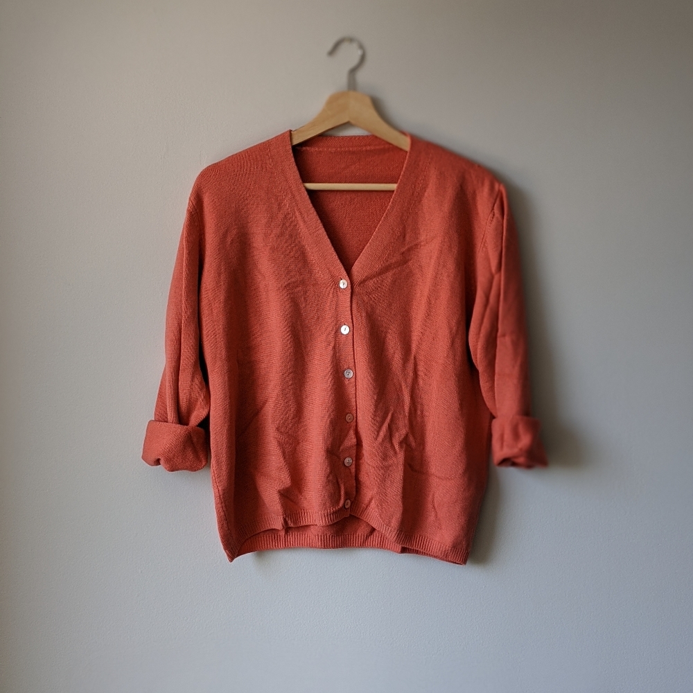 Vintage Coral Cardigan - L